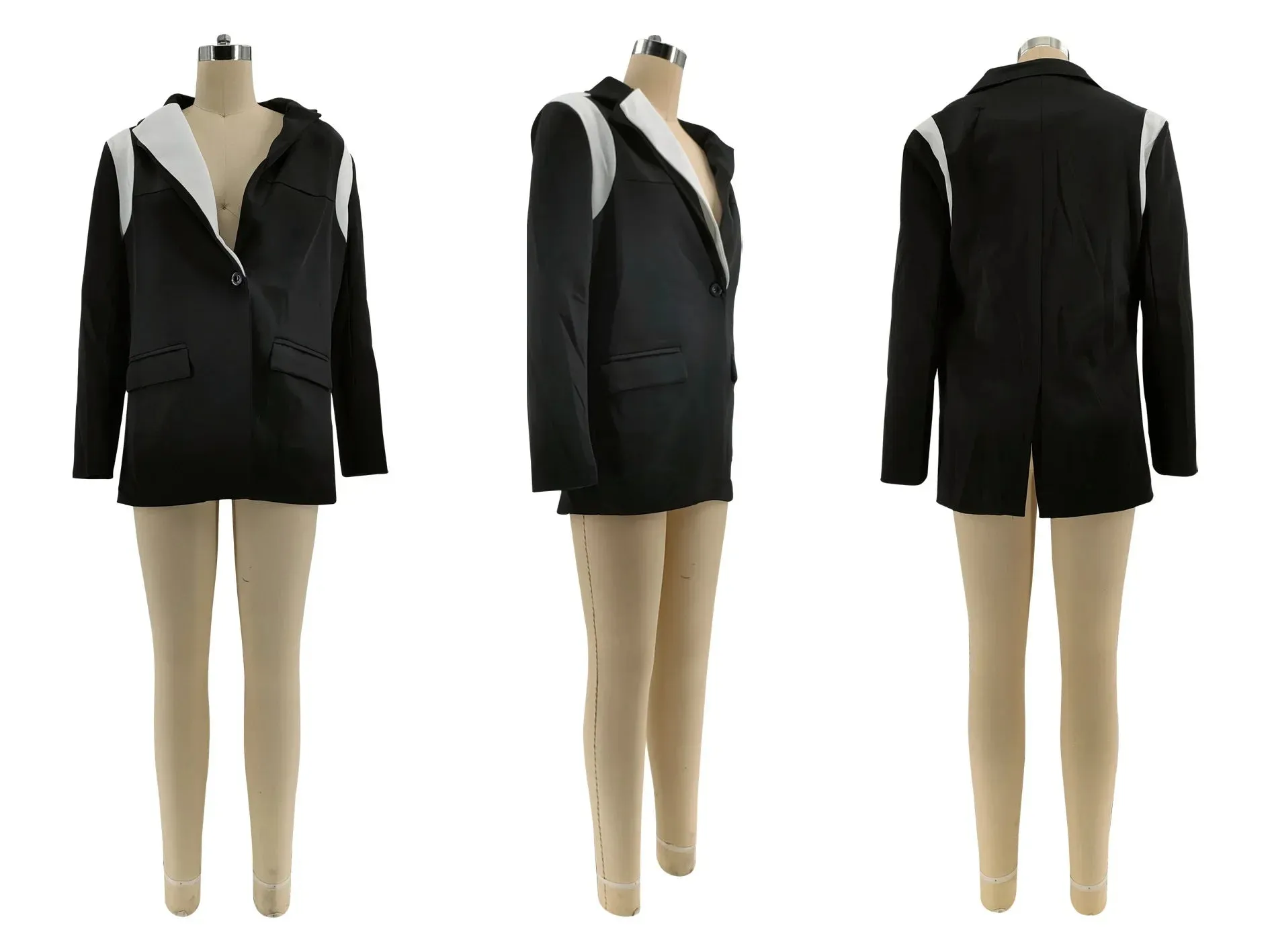 Alina Long Sleeve Notched Collar Blazers (OUTERWEAR)