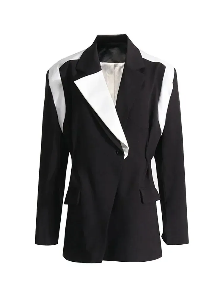 Alina Long Sleeve Notched Collar Blazers (OUTERWEAR)