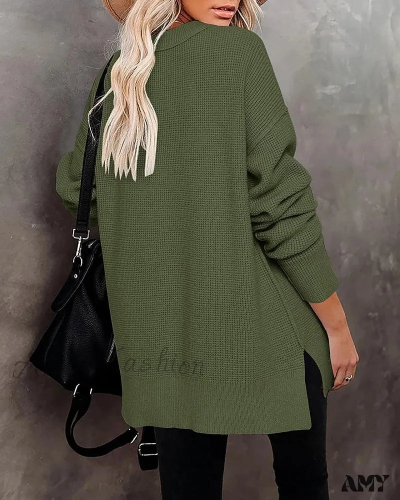 Amy Fashion - Womens Fall Sweater Crew Neck Long Sleeve Pullover Sweaters