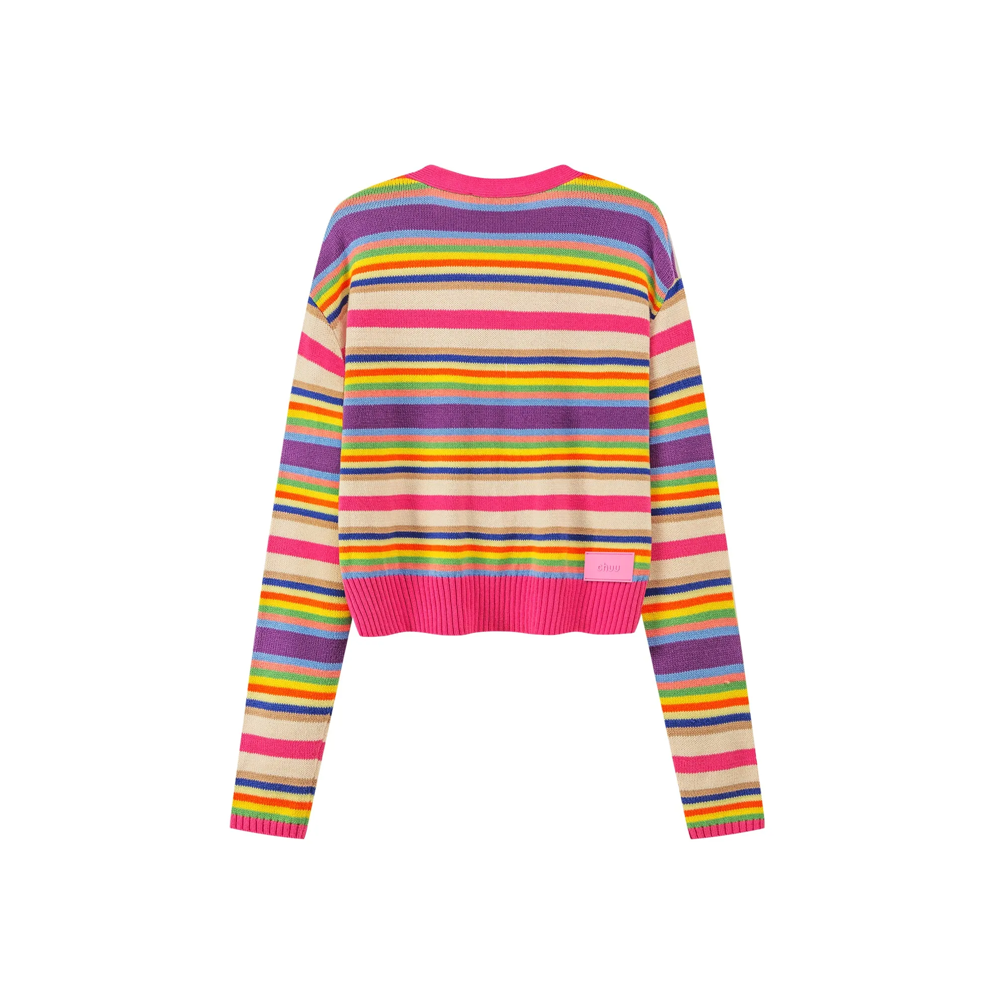 Artist Of My Life Striped V-Neck Knit Cardigan