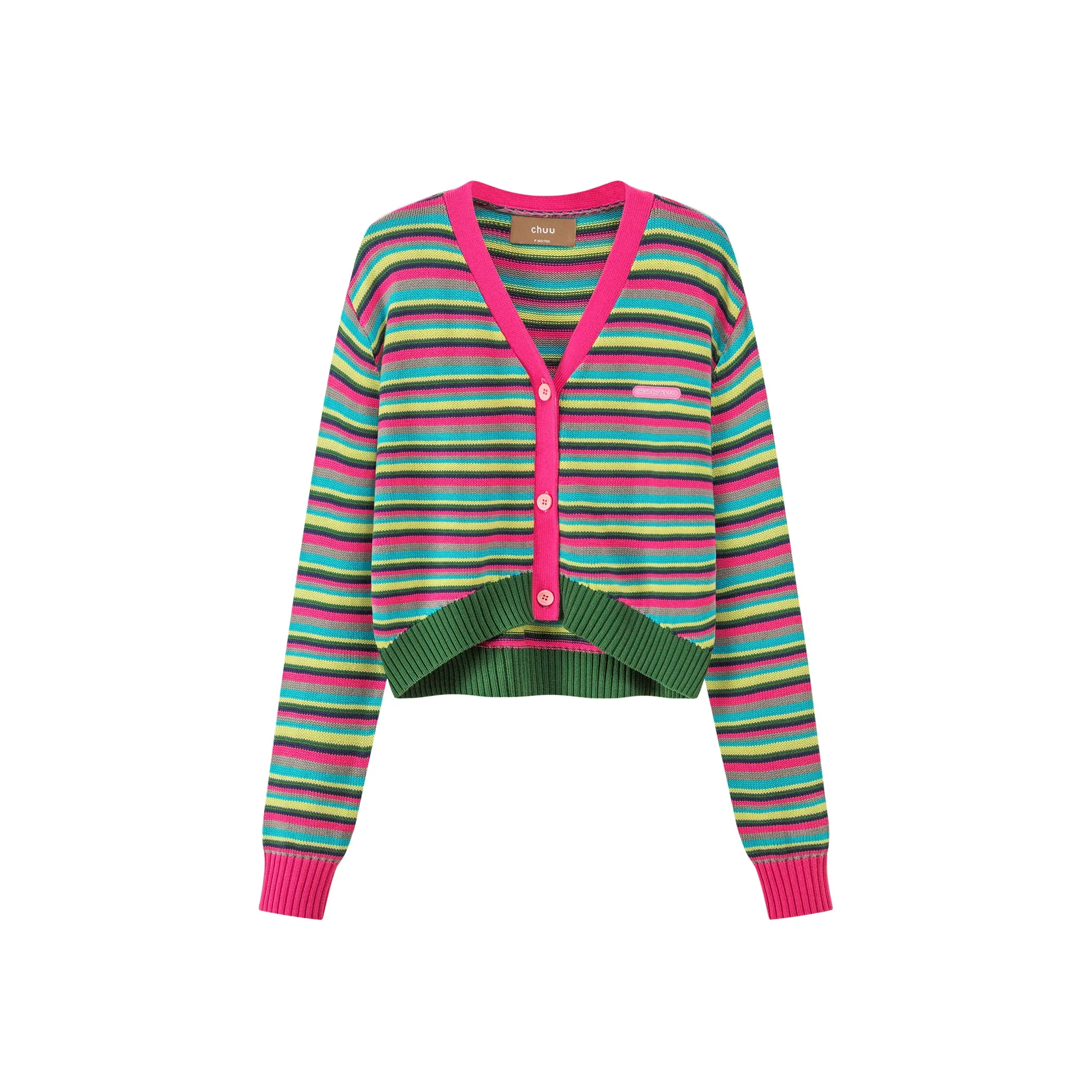 Artist Of My Life Striped V-Neck Knit Cardigan