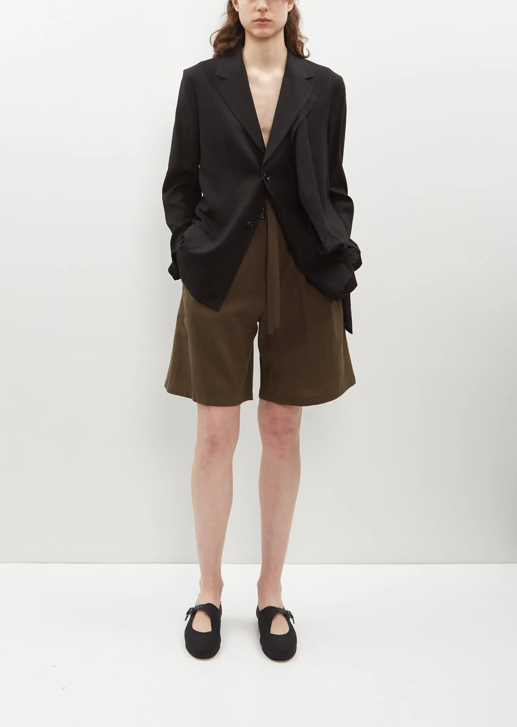 Asymmetric Drape Viscose Jacket