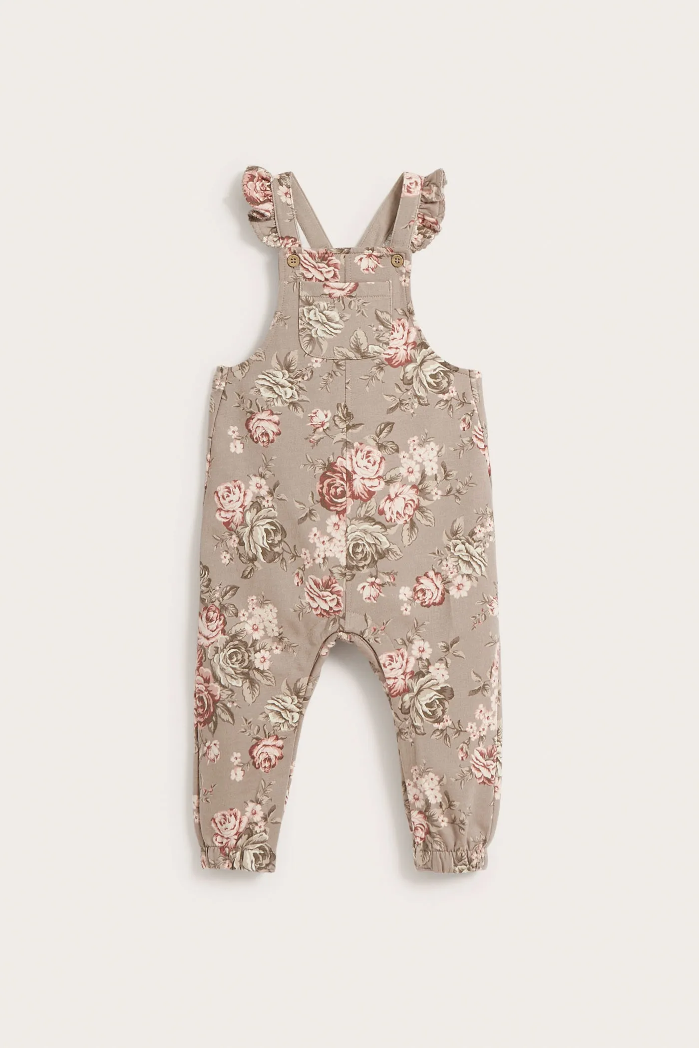 Baby brown floral dungarees