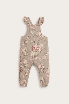 Baby brown floral dungarees