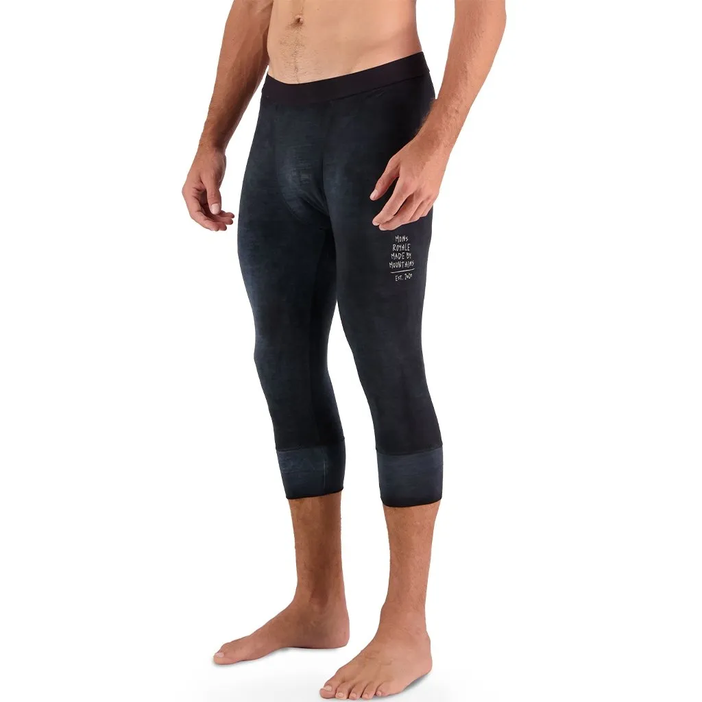 Baselayer Mons Royale Men's Cascade Merino Flex 3/4 - Black Acid Wash