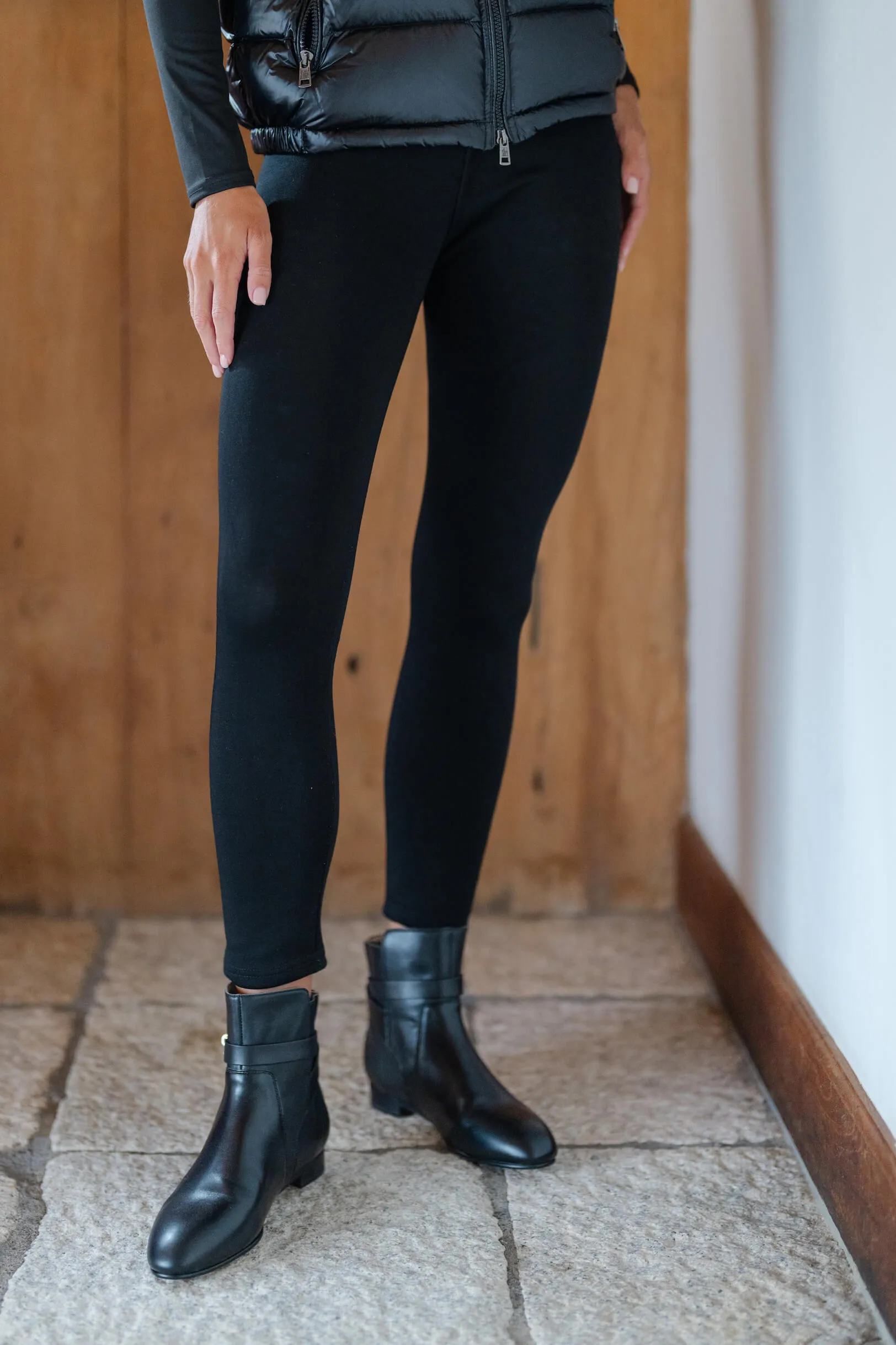 Black Winter Cotton Leggings