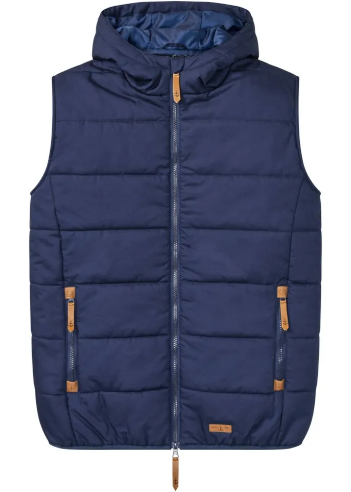 Bpc Bonprix Collection Quilted Vest with Hood, Blue