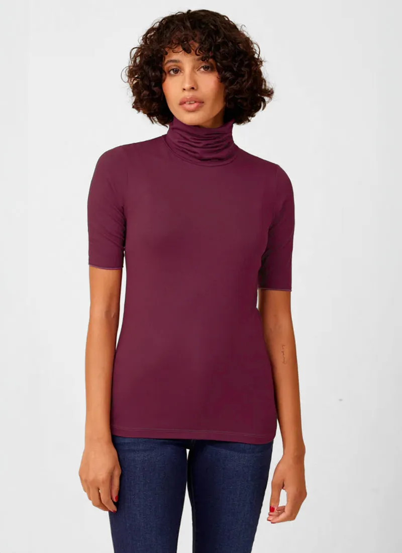 Cashmere Elbow Sleeve Turtleneck