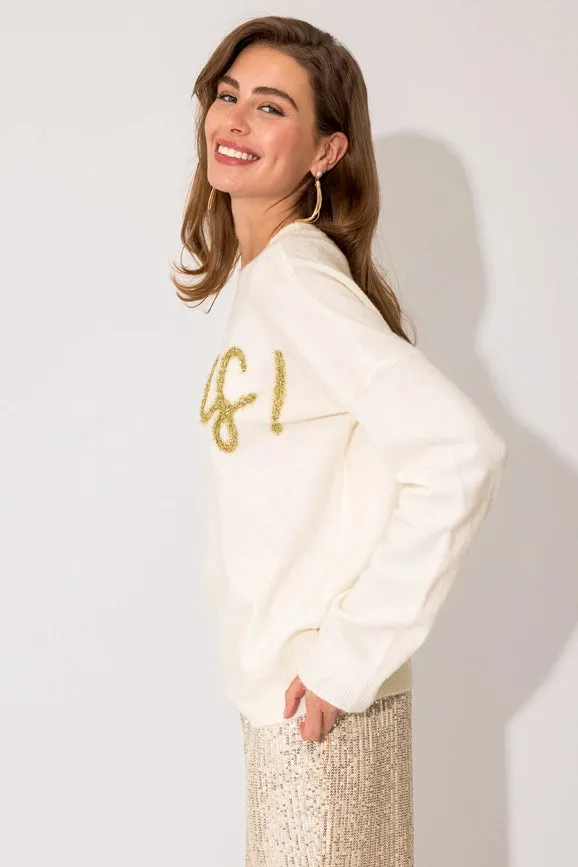 Cheers Pullover Sweater White