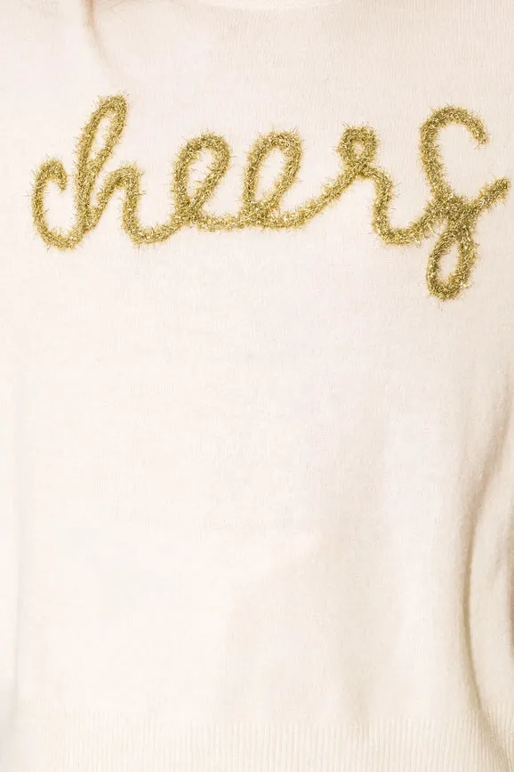 Cheers Pullover Sweater White