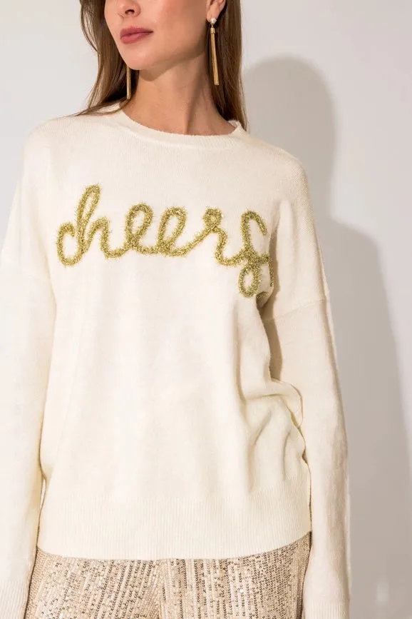 Cheers Pullover Sweater White