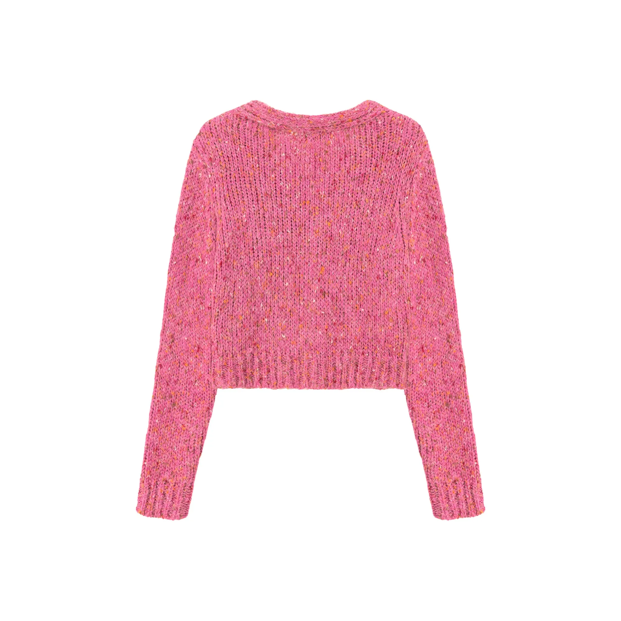 Cropped Knit Color Cardigan