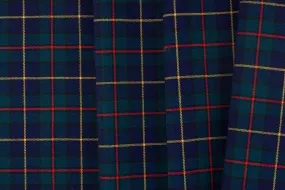 Designer Navy & Forest Plaid Wool (Made in Italy)