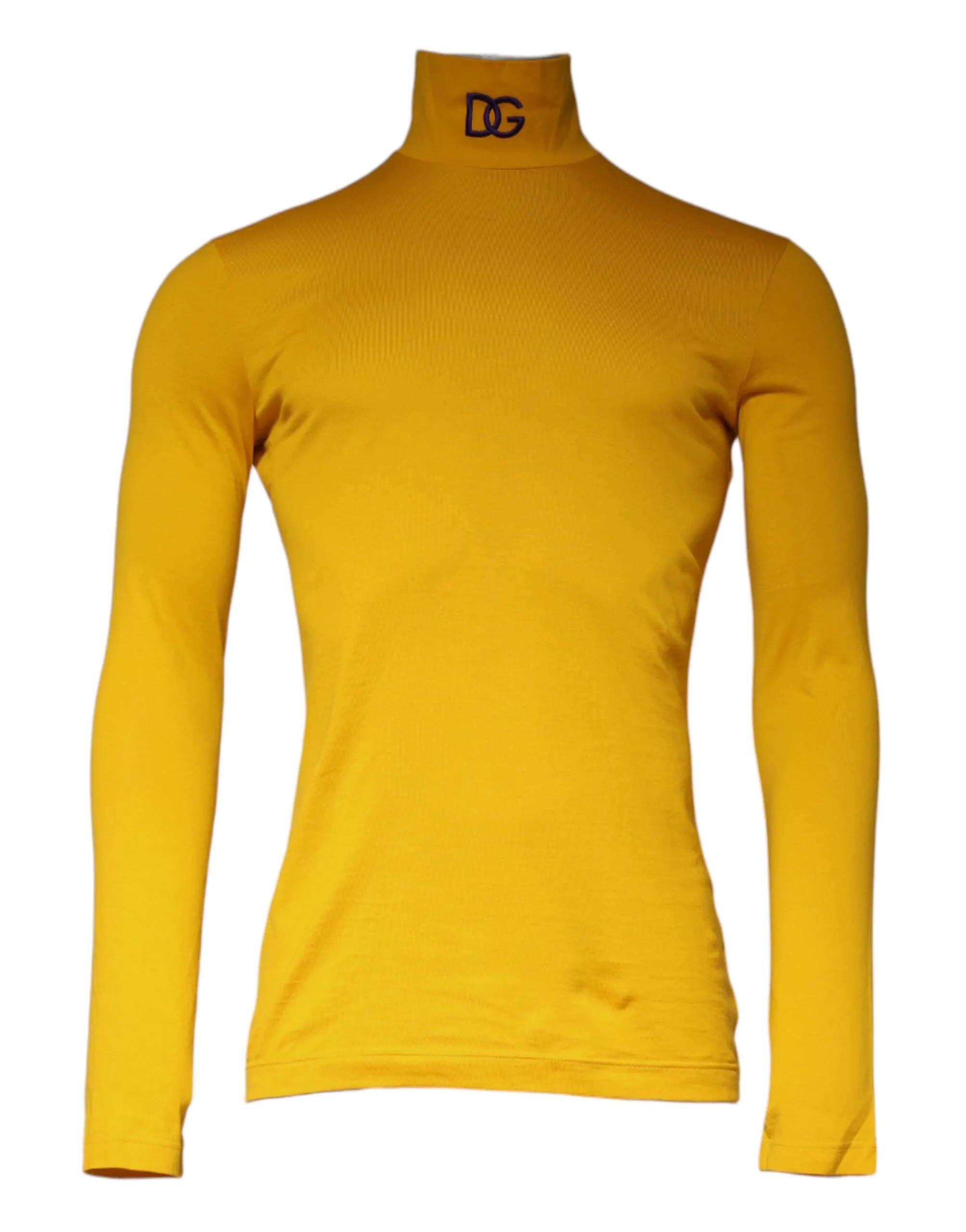 Dolce & Gabbana Yellow DG Long Sleeve Turtleneck Pullover Sweater