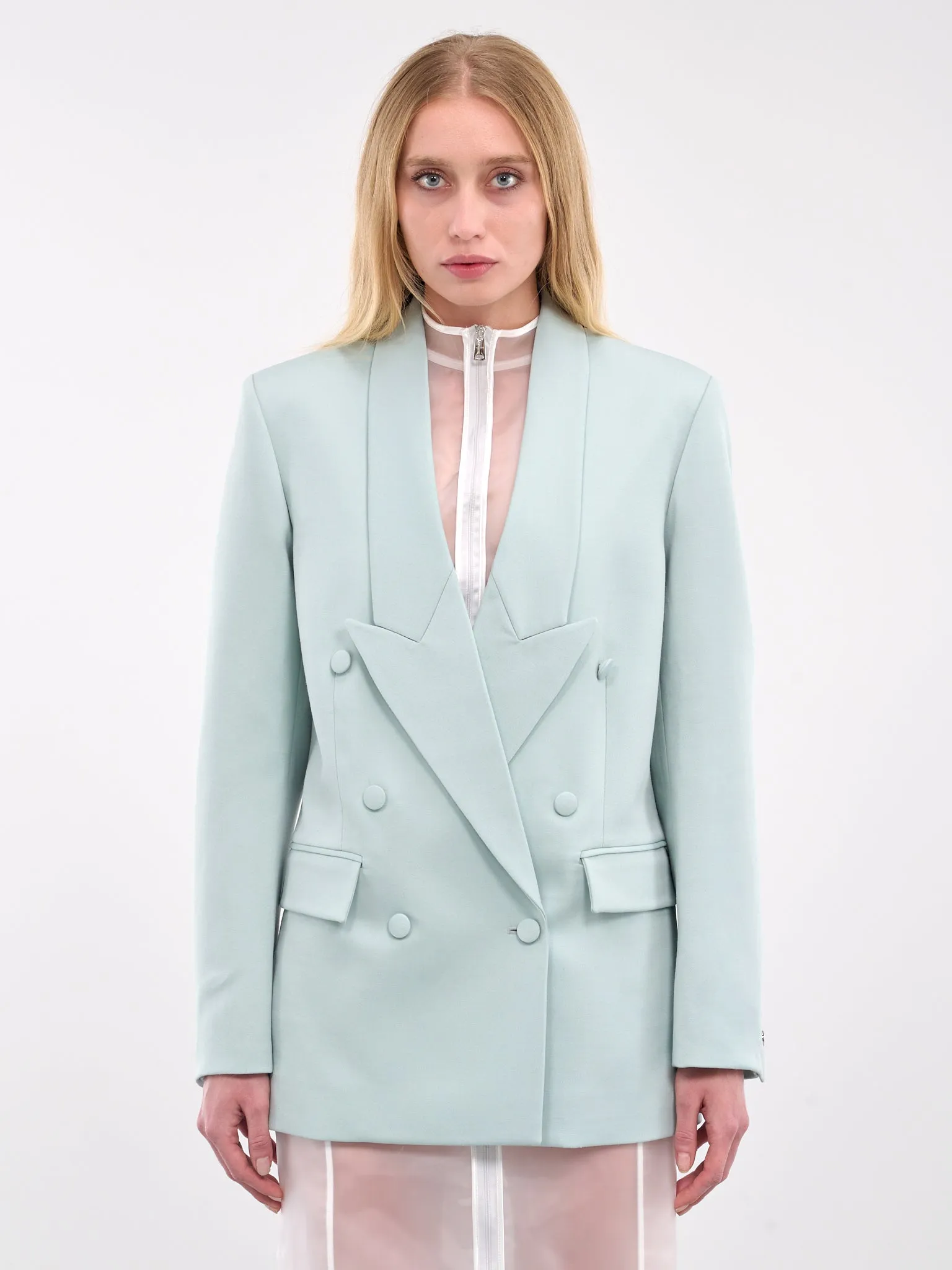 Double Breasted Blazer (COPV58BISF1005-GREEN)