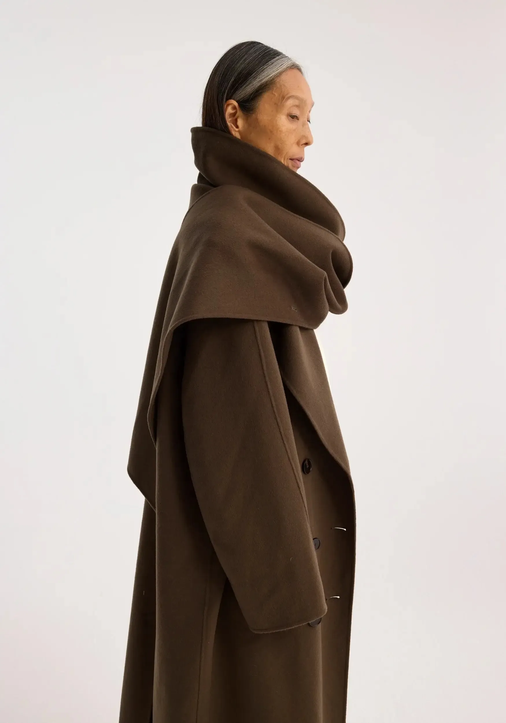 DOUBLE-FACED WOOL SCARF COAT