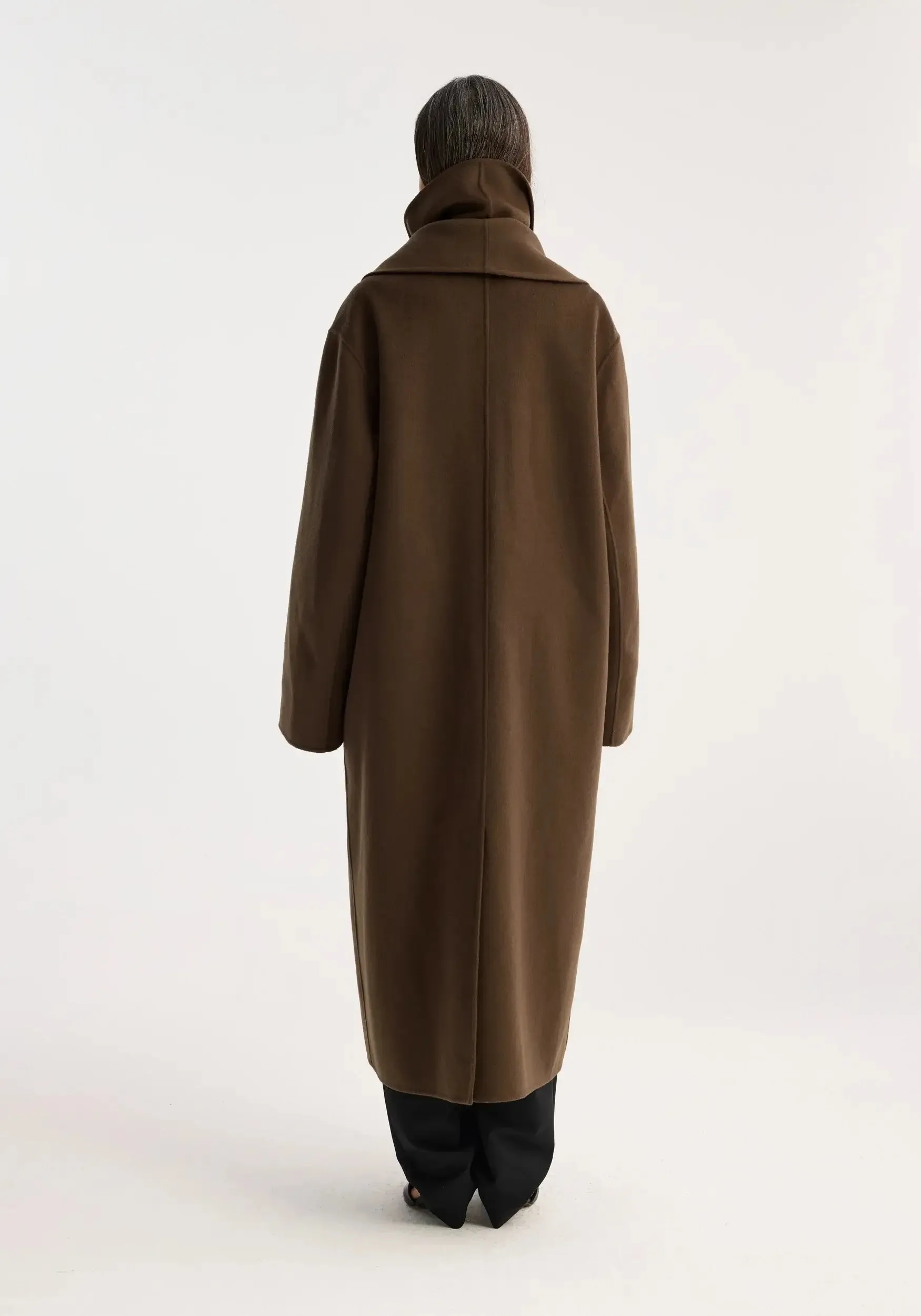 DOUBLE-FACED WOOL SCARF COAT