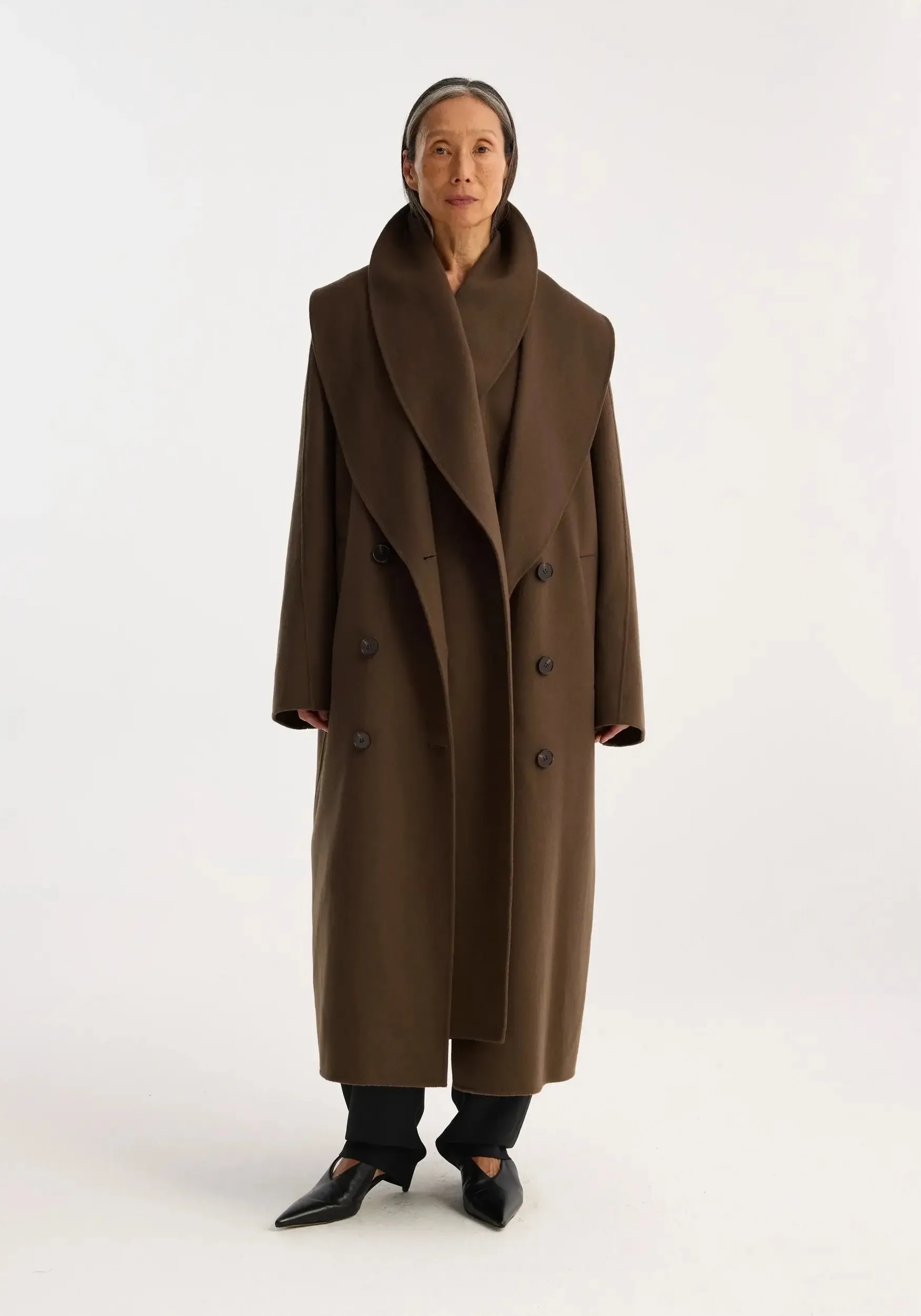 DOUBLE-FACED WOOL SCARF COAT