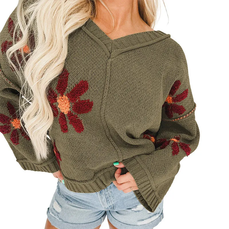 Fashion Floral Pullover Women