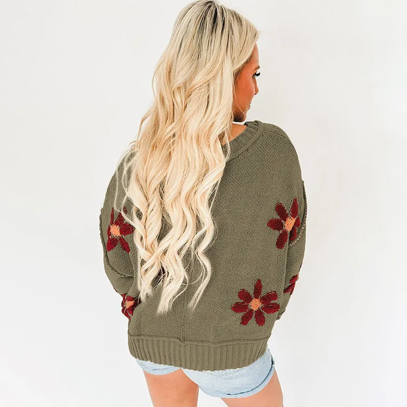 Fashion Floral Pullover Women