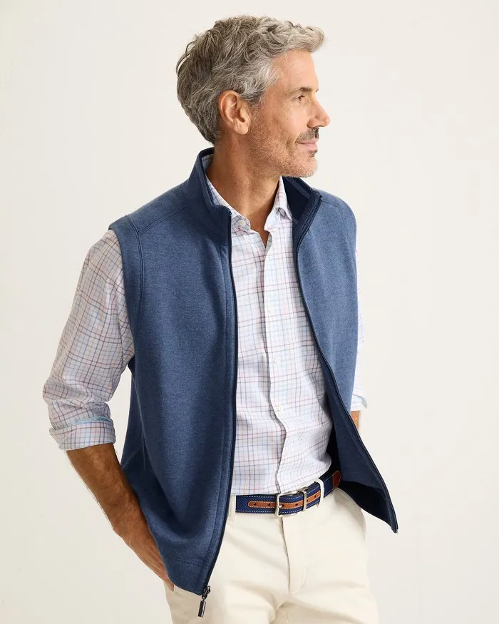 Flip Coast Reversible Vest in Blue Note Heather by Tommy Bahama