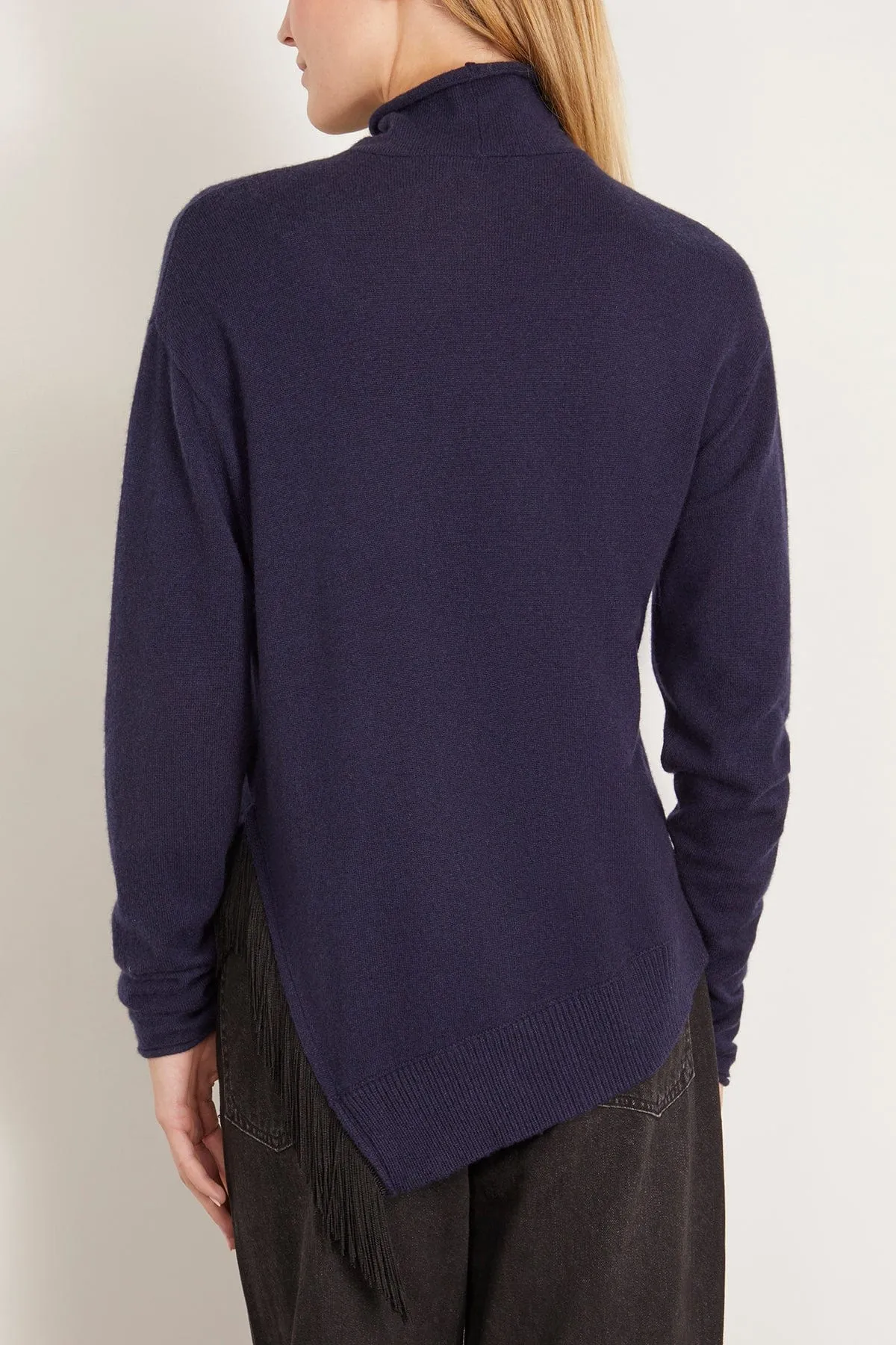 Fringe Statement Pullover in True Navy