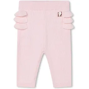 Girls Pink Kniited Leggings