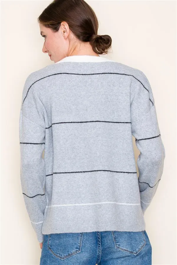 Grid Button Sweaters - 2 Colors!