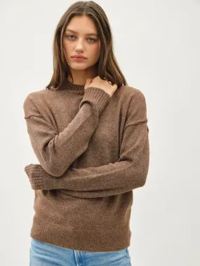 High Neck Oversized Sweater with Back Yoke