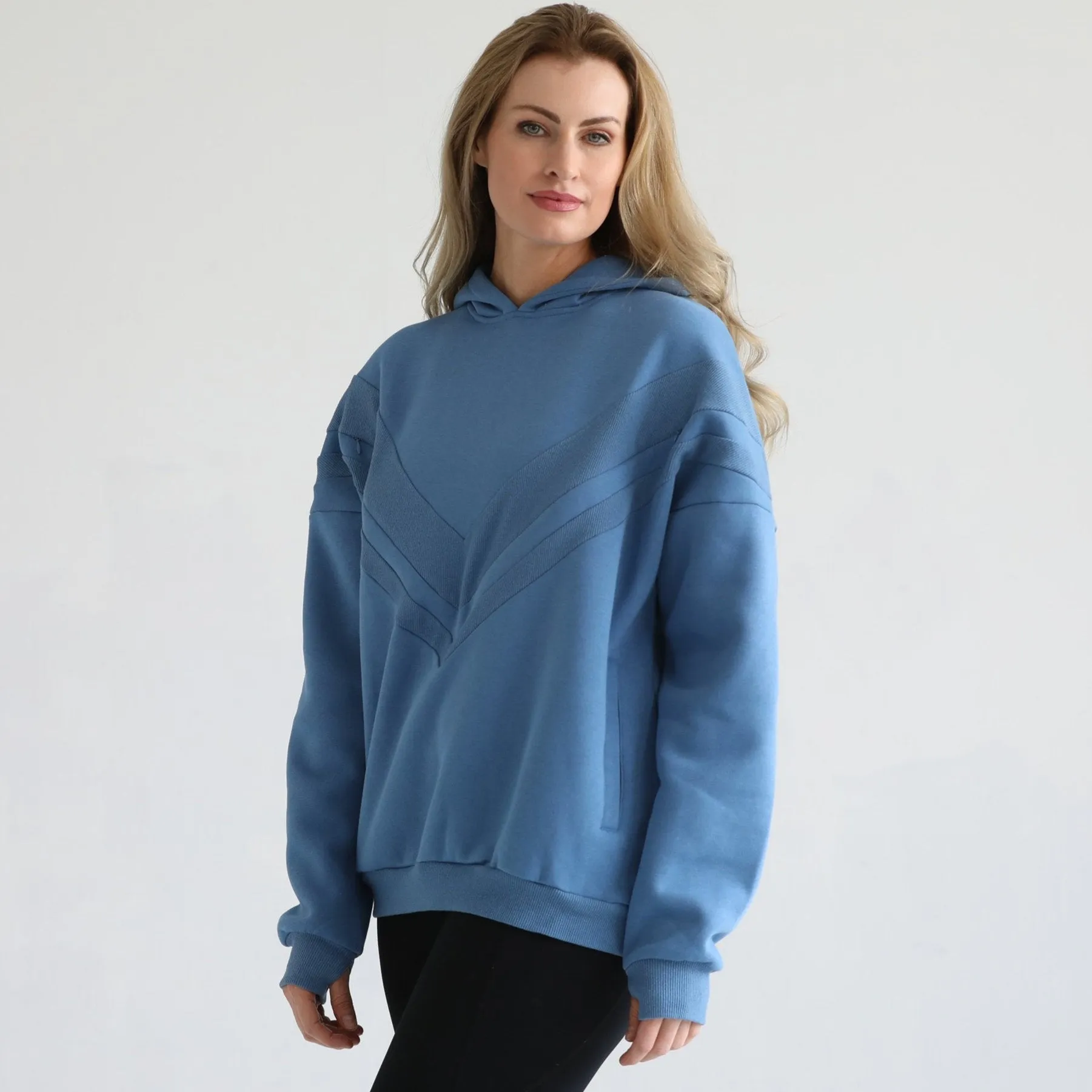 Isabella Ultra Soft Oversized Nursing & Pregnancy Hoodie (Chambray Blue)