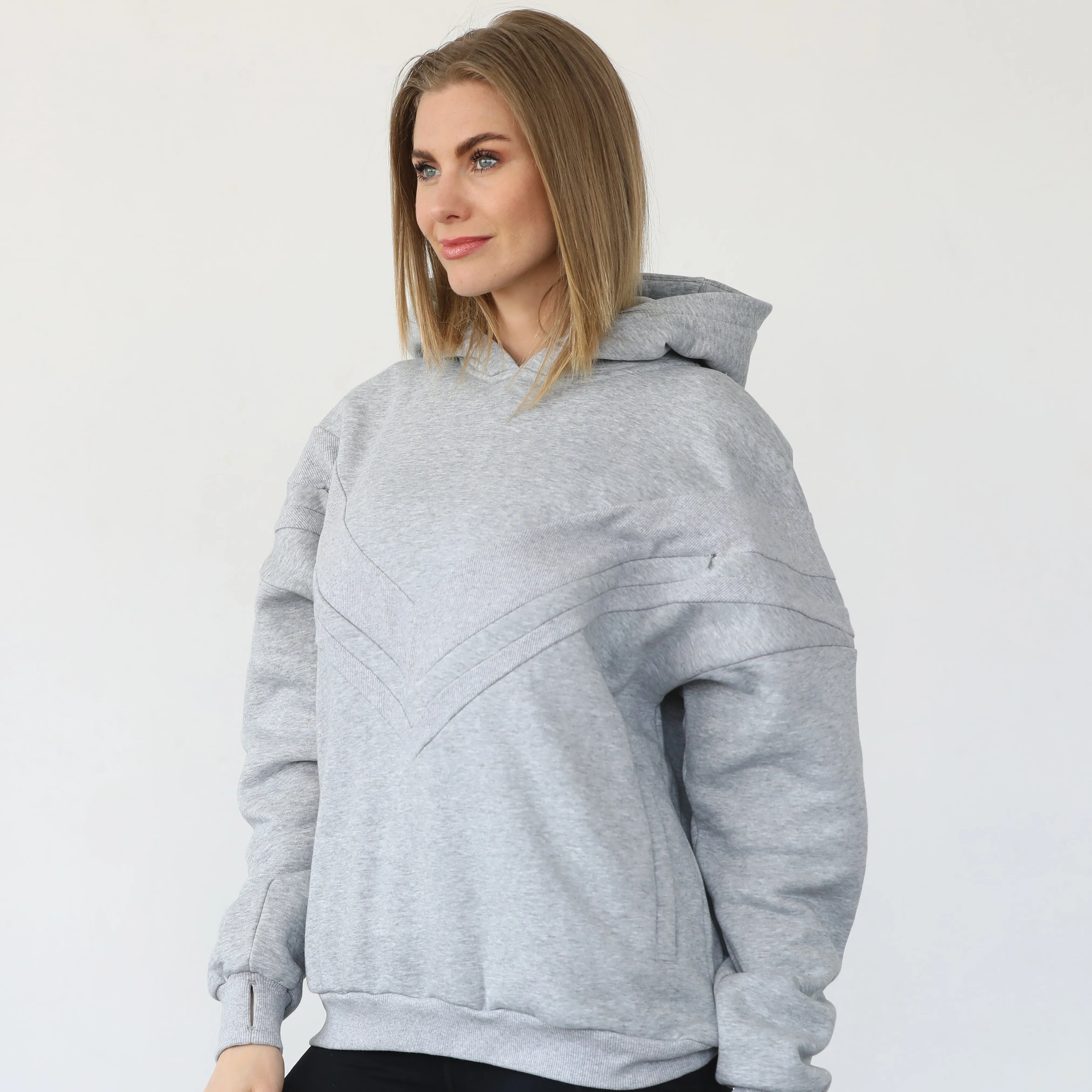 Isabella Ultra Soft Oversized Nursing & Pregnancy Hoodie (Heather Grey)