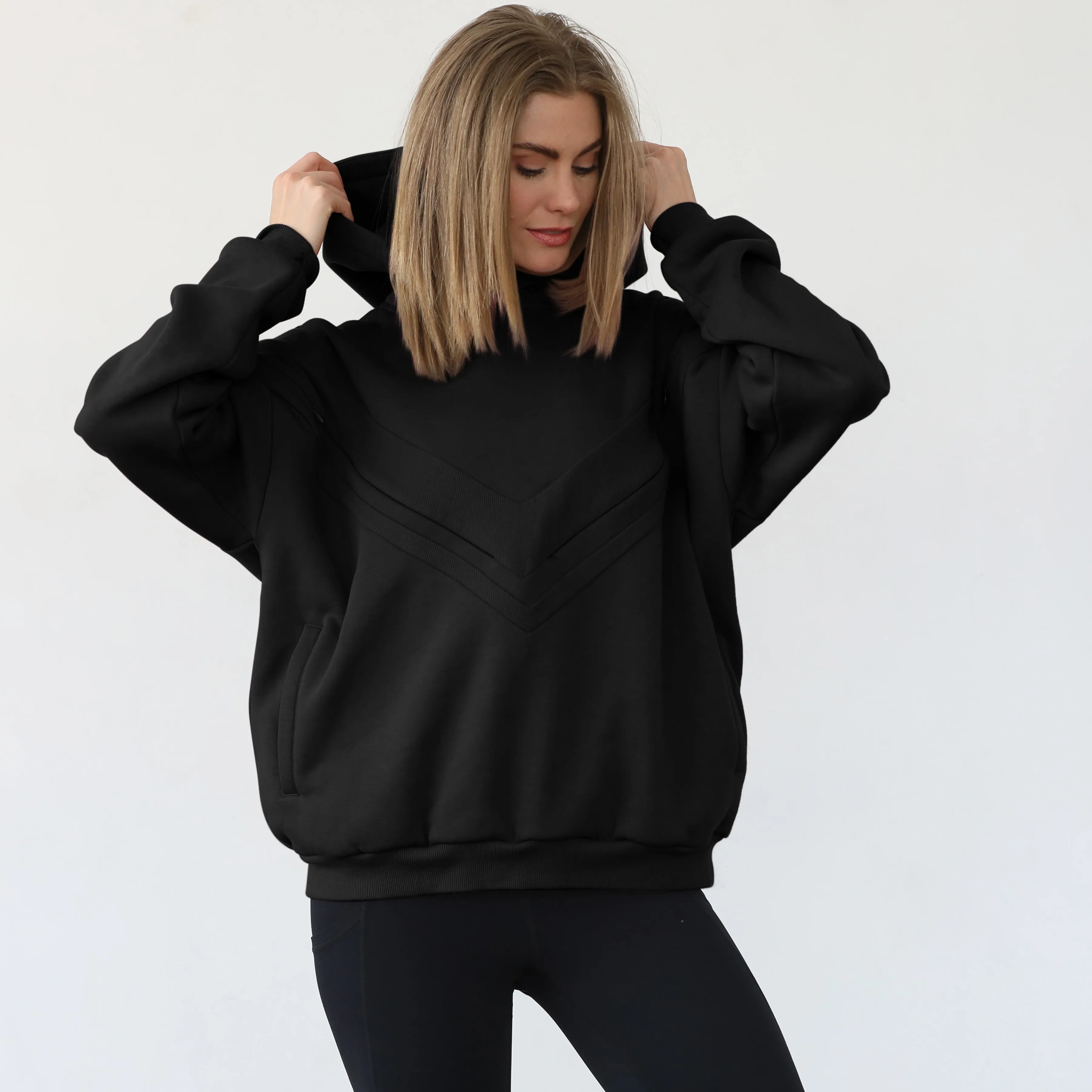 Isabella Ultra Soft Oversized Nursing & Pregnancy Hoodie (Noir)