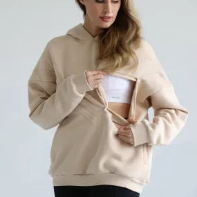 Isabella Ultra Soft Oversized Nursing & Pregnancy Hoodie (Oatmeal)