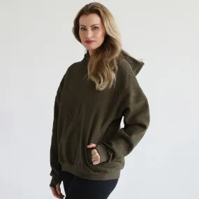 Isabella Ultra Soft Oversized Nursing & Pregnancy Hoodie (Olive Tree)