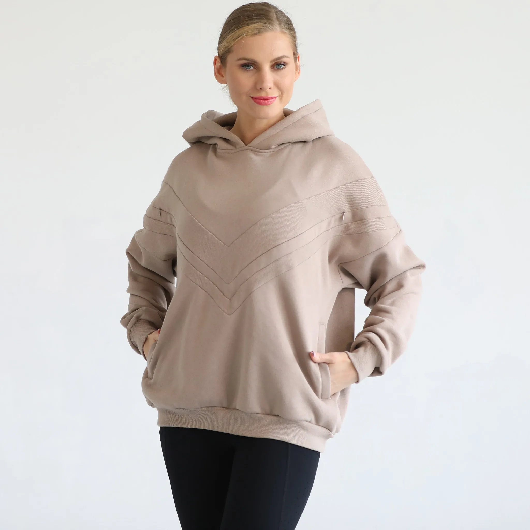 Isabella Ultra Soft Oversized Nursing & Pregnancy Hoodie (Taupe)