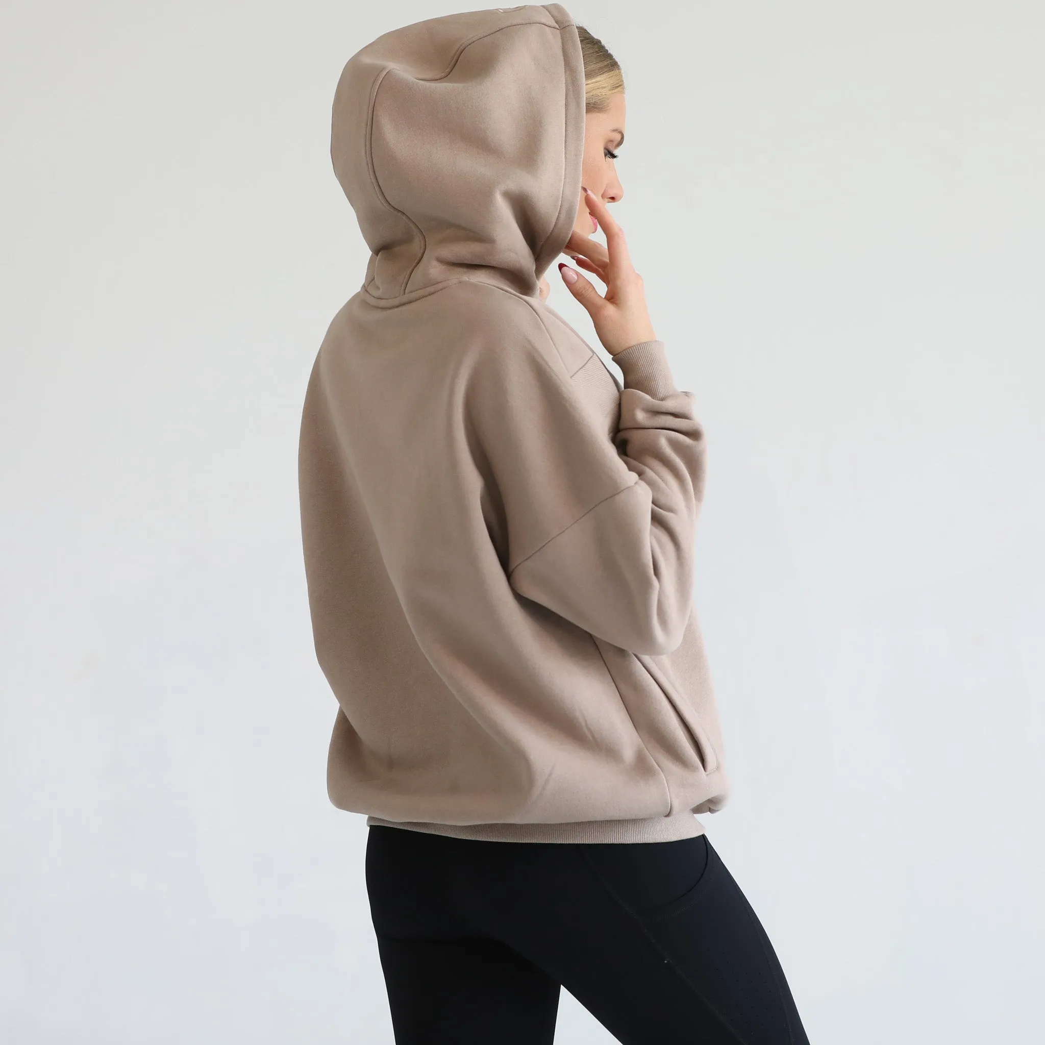 Isabella Ultra Soft Oversized Nursing & Pregnancy Hoodie (Taupe)