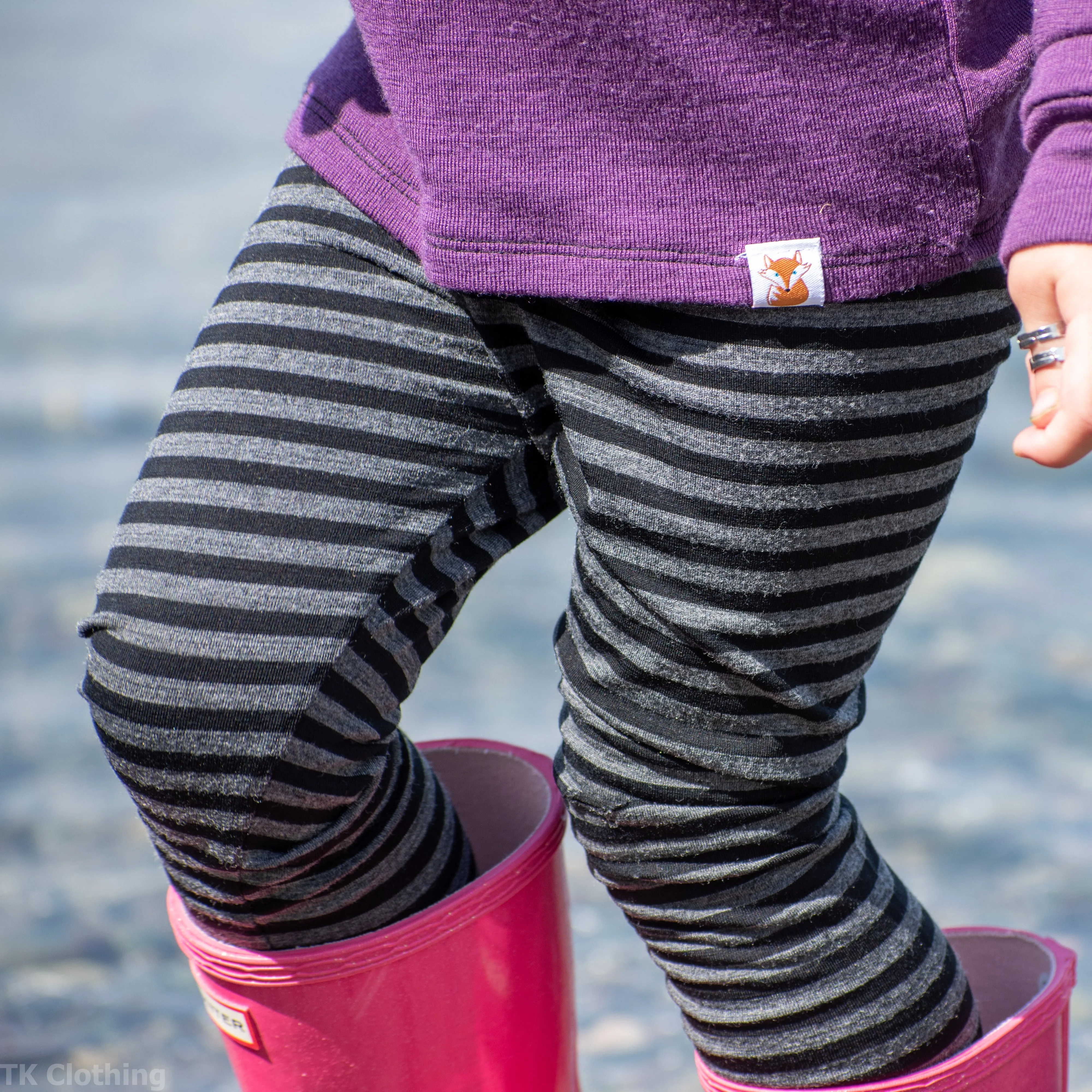 Merino Wool Striped Leggings