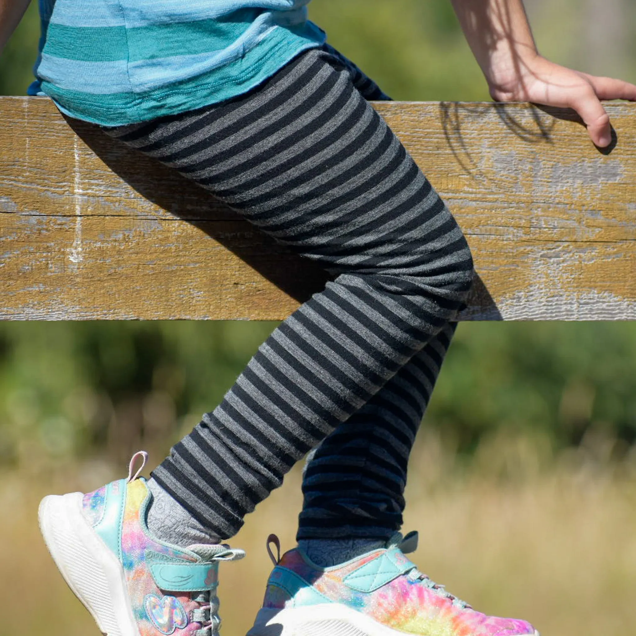 Merino Wool Striped Leggings