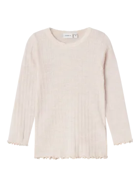 name it mini WOSSA WO/SI RIB LS TOP - Lilac Ash