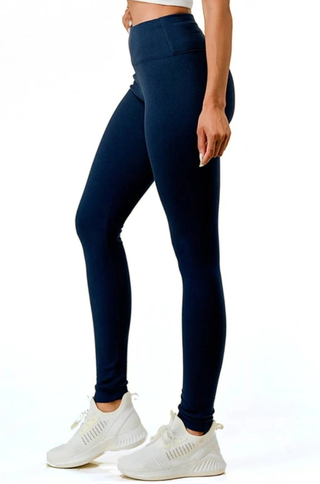 Navy fleece lined leggings