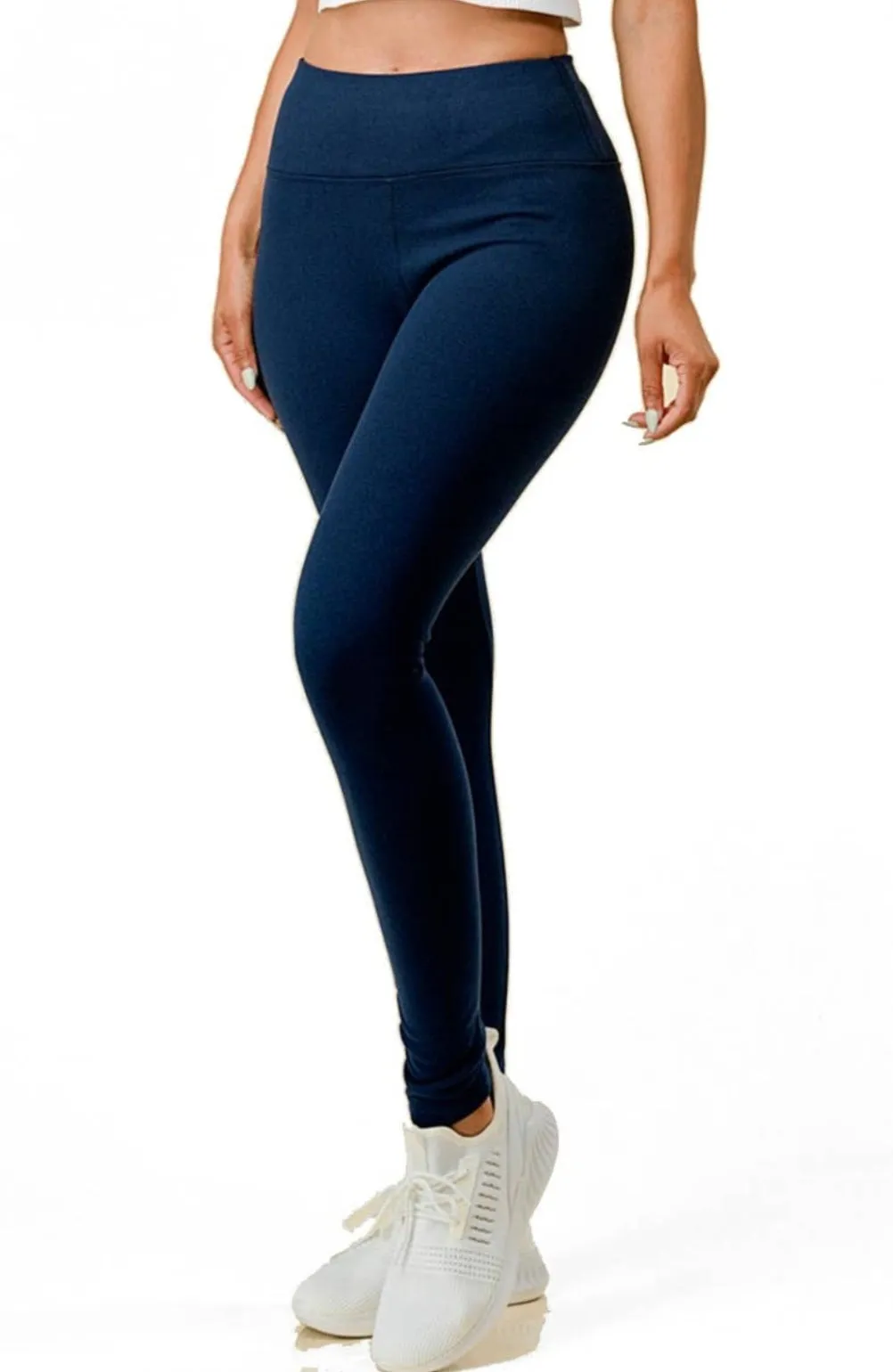 Navy fleece lined leggings