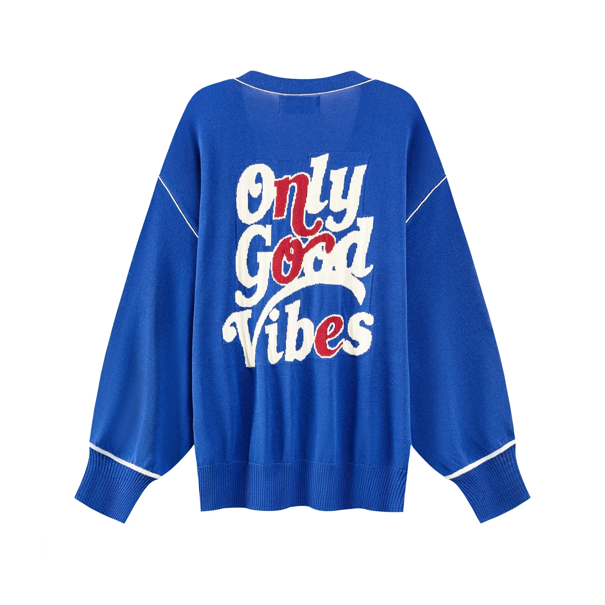 Only Good Vibes V-Neck Cardigan