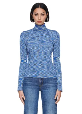 Oval Square Pool Knit Turtleneck Top