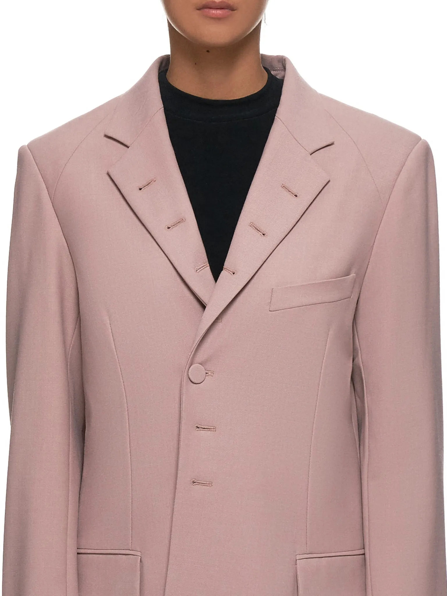 Oversized Button Hole Blazer (R5CA42-WM-ASH-PINK)