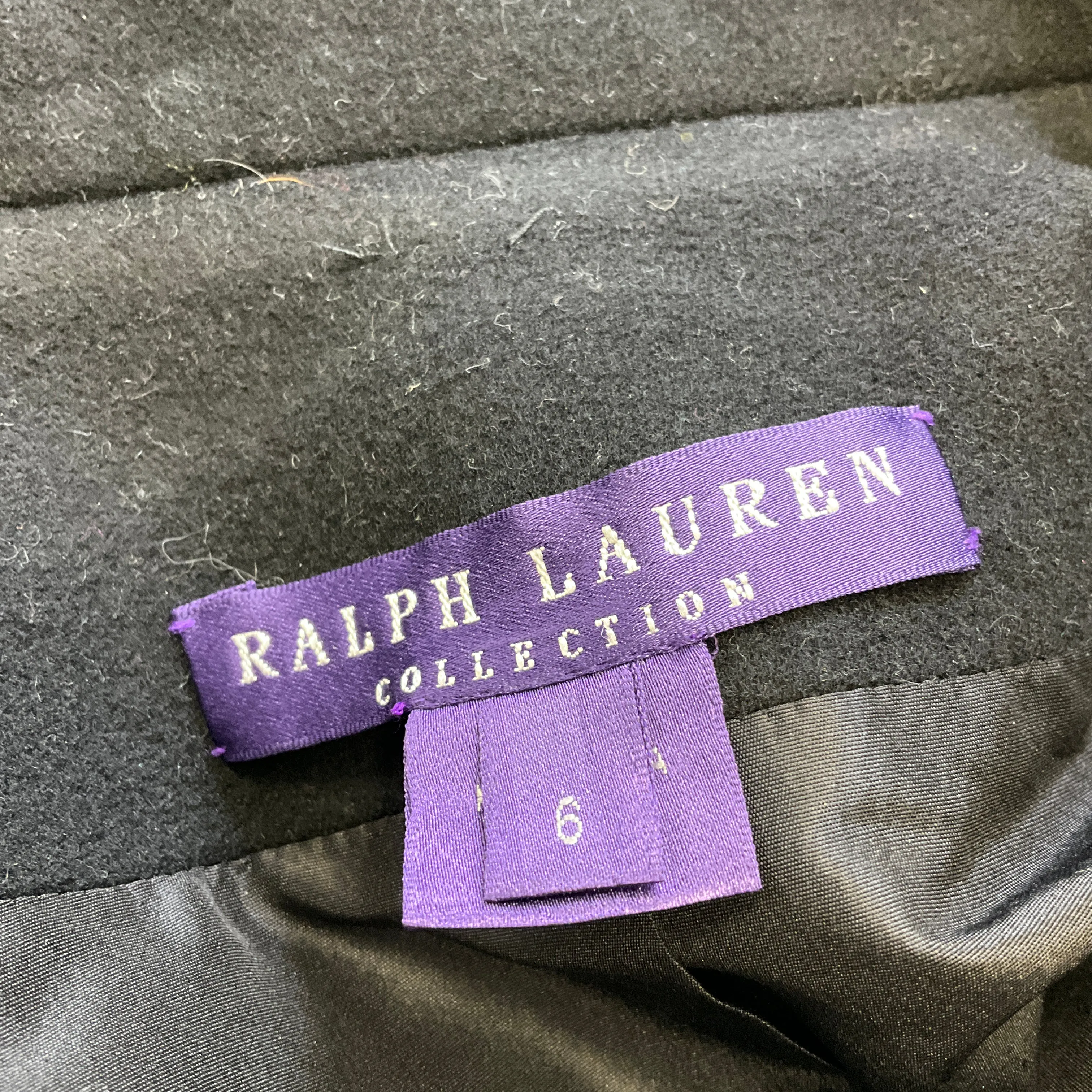 Ralph Lauren Collection Black Double Breasted Wool and Angora Swing Coat