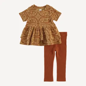 short sleeve zoe set | brown sugar hansel   gretel | organic cotton interlock