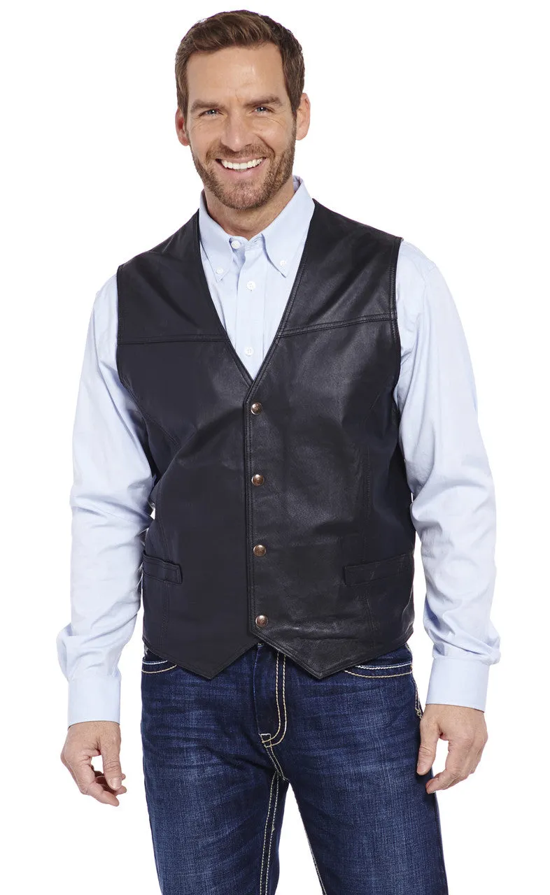 Sidran Snap Front Boar Nappa Leather Vest Style ML1059-41