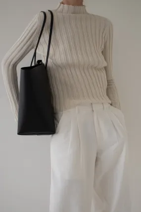 Soa Ribbed Turtleneck - Ivory