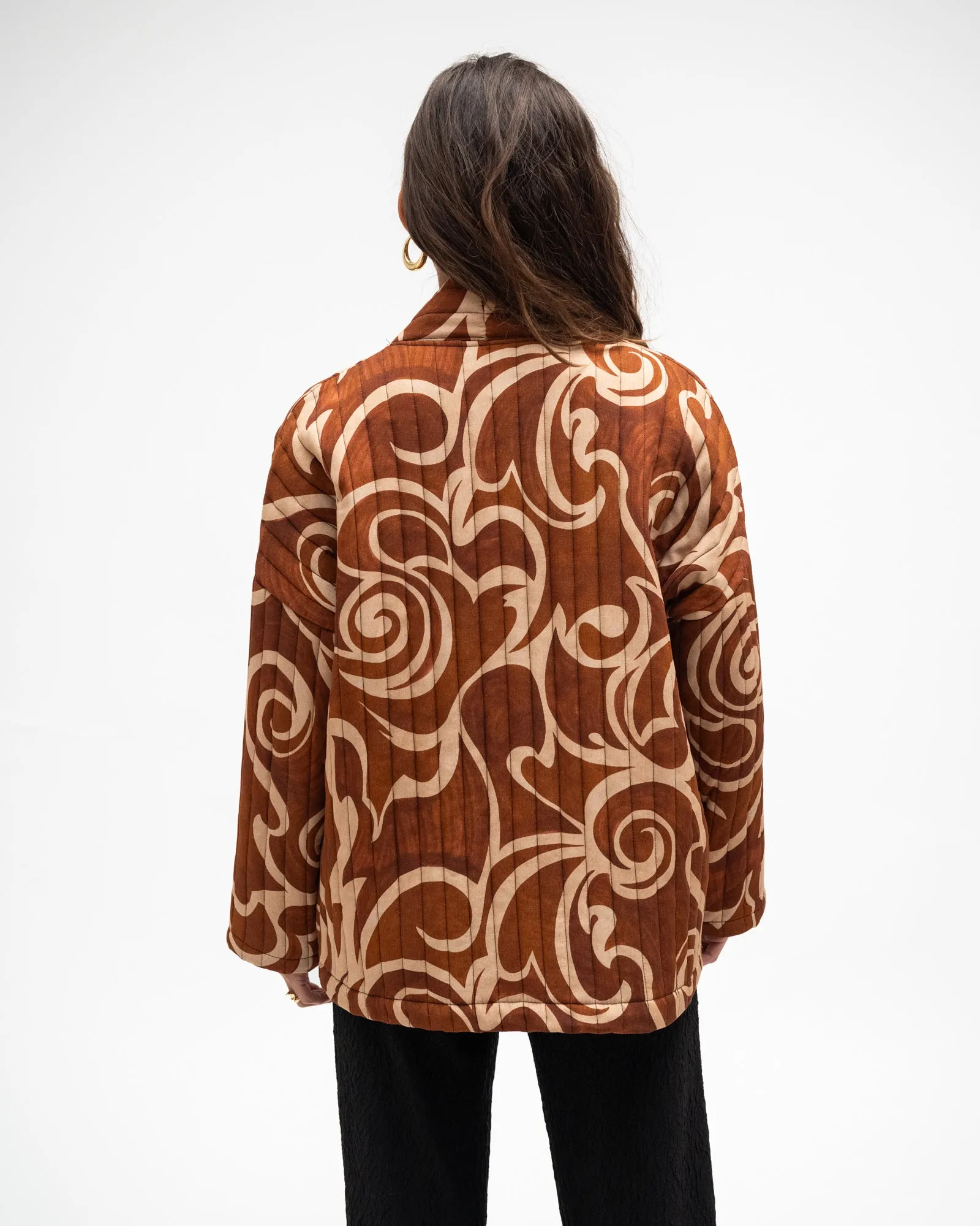 TILTIL Keil Kimono Beige Rust Print One Size