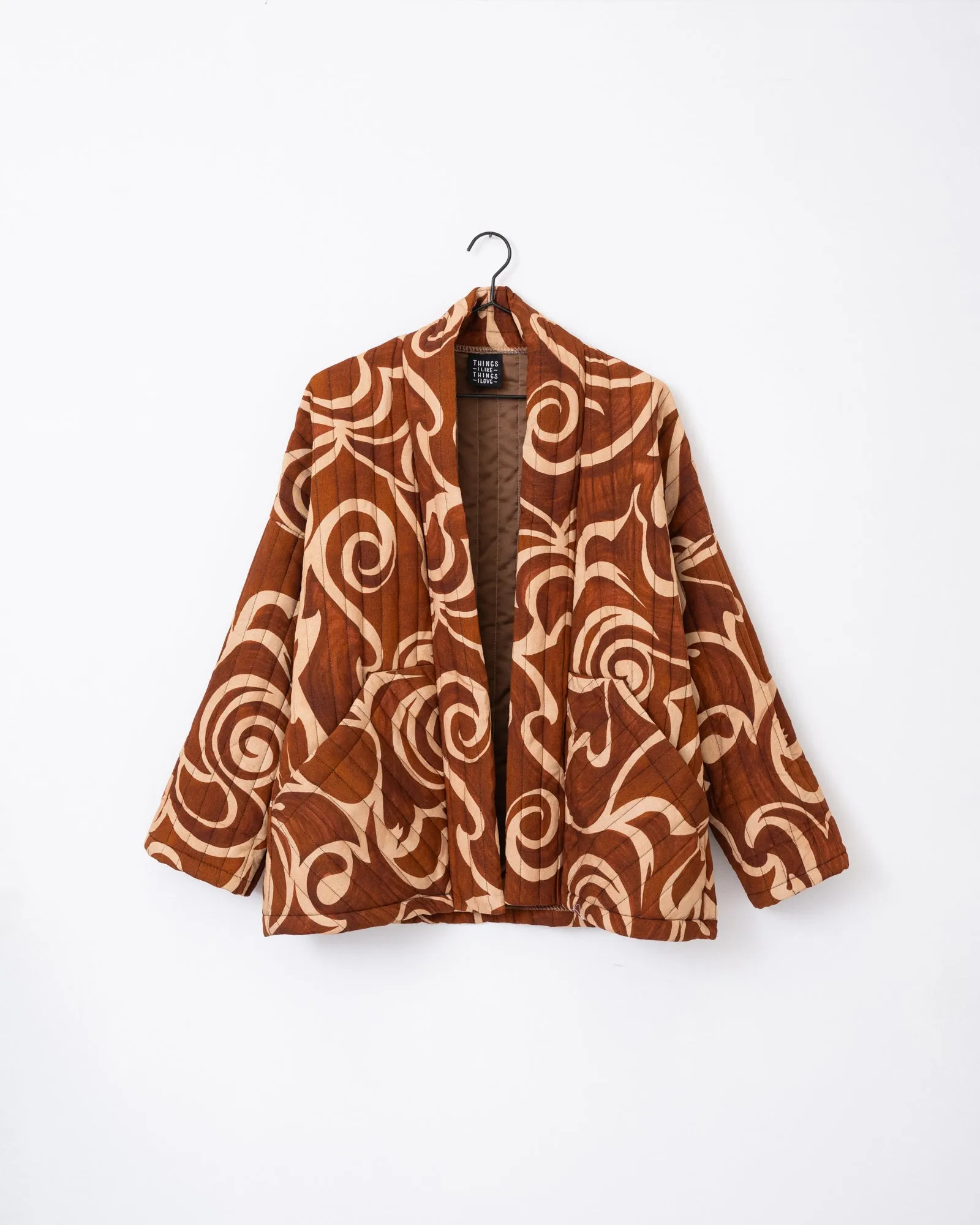 TILTIL Keil Kimono Beige Rust Print One Size